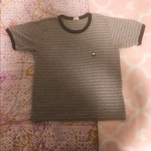 Brandy Melville Striped Ringer Tee w Alien Patch